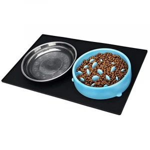 BPA free Silicone Dog Feeding Mat Non Slip Non Spills Dog Cat Bowls Mats Rectangle Shape Pet Feeder Pad