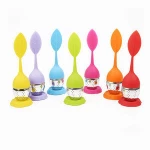 BPA Free Silicone Lid 18/8 Stainless Steel Cup Perfect Extra Fine Mesh Infuser Drip Tray Tea Ball