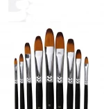 Bulk Animal Fur Oiled Art Paint Brush Gradient Artist Brush