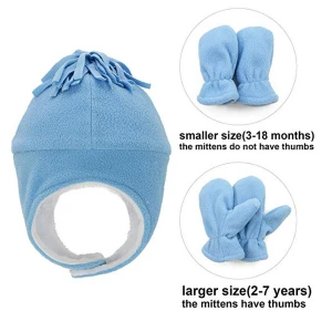 C201 Baby Fleece Hat Kids Warm Earflap Caps Toddler Winter Hat
