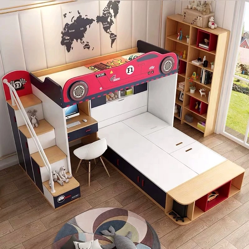 car bed modern kids bed with desk wardrobe bedroom furniture bunk bed 103