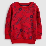 Car printed boys red sweatshirt
