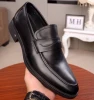 Casual leather shoes mens leather thick-soled business black soft-soled leather shoes