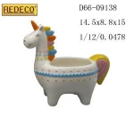 Ceramic unicorn animal succulent flower pot planter for wholesale