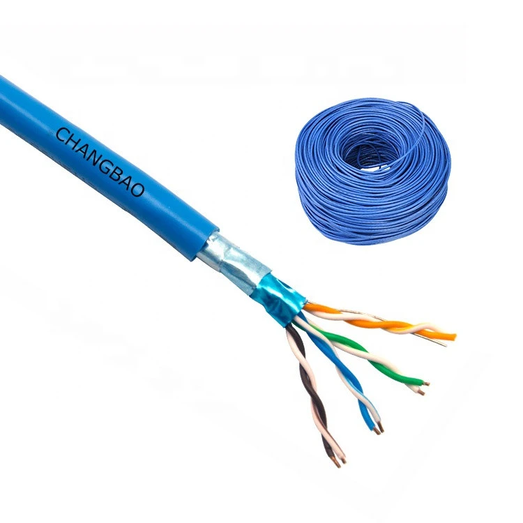 Changbao and PVC Jacket ETL Listed LAN Ethernet Network Cat5 Cat5e SFTP Cable 8 Number of Conductors and