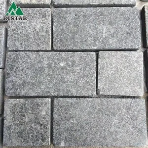 Cheap black basalt granite stone paver,paving stone on net,cube stone for sale