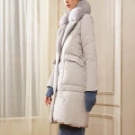 Cheap Price Girls Ultra Light Long Down Jacket High Quality Woman Goose Down Coat with Fox Fur Ladies Outdoor Streetwear Parka