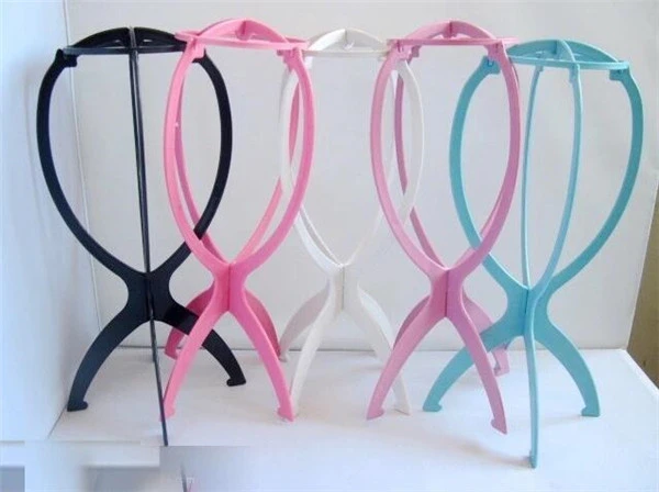 Cheap price high quality plastic wig display stand, stable folding wig stand holder for hair salon or shop