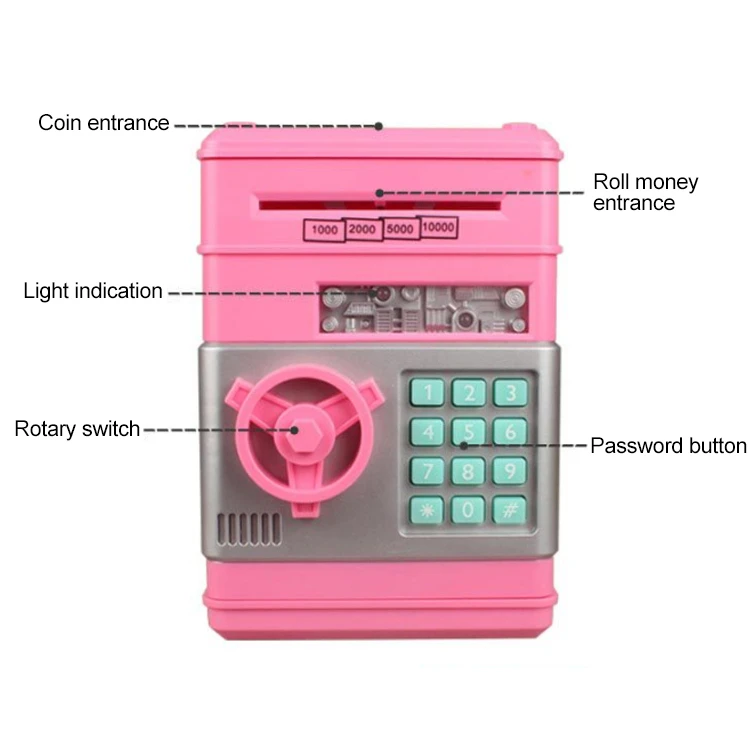 Childrens electronic automatic teller machine creative cartoon ATM piggy bank savings box bank cash coin password cash box