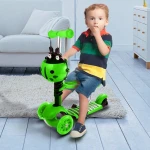 Children's kick scooter folding Ladybug kids skateboard Adjustable Height Flashing Light Wheel Foot Scooter Toys Gifts