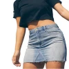 China factory price low MOQ women denim short mini jeans skirt