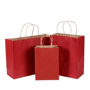 China gift paper bag manufactures customize candy color kraft paper bag biodegradable washable paper shopping bag