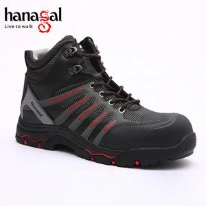 China light weight men safety shoe,black steel toe working safety boots