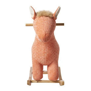 china supply new design orange rocking horse plush animal for children