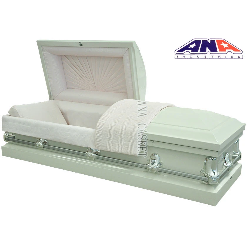 China urns hot sale funeral supplies 20 ga steel metal coffin casket