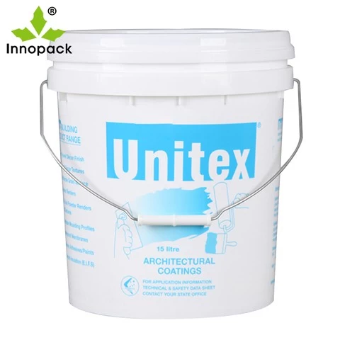 Chinese factory 16l round plastic pail chemical paint pail white bucket with lid