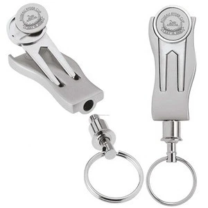 Chinese featured bulk golf divot tool craft with ball marker with key chain