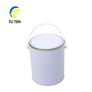 Chinese manufacturer 4 Liter round metal paint tin pail with lid and handle
