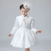 Chinese New Year Dress Design Long Sleeves Flower Lace Kids Baby Girl Party Dress