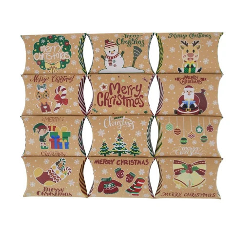 Christmas Small Gift Boxes Pillow Box Candy Jewellery Box for Christmas Party Favor