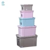 Clear Transparent Large Plastic Clothes Storage Containers Tote Bin Box with Lid
