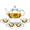 Clear transparent thickness  High Borosilicate Heat Resistant Teapot With Infuser Teapot heat resistant glass teapot jug kettle