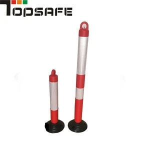 Collapsible 800mm flexible traffic warning post with rubber bottom Colored Traffic Road  Cones