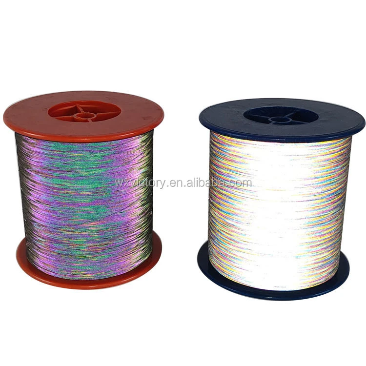 Colorful Reflective Fabric Silk Reflective Knitting Thread for DIY Clothes 0.5mm*4000m reflection material