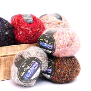 Coloured blended alpaca wool hand knitting yarn price for crochet