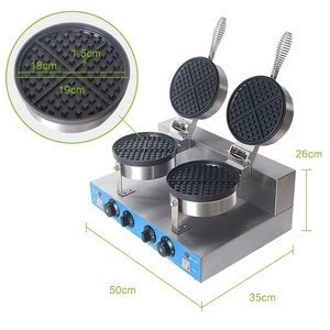 Commercial Double Head Waffle Maker Machine Electric Non-stick Waffle Grills Cake Oven Machine 220V EU Plug FDWF-2