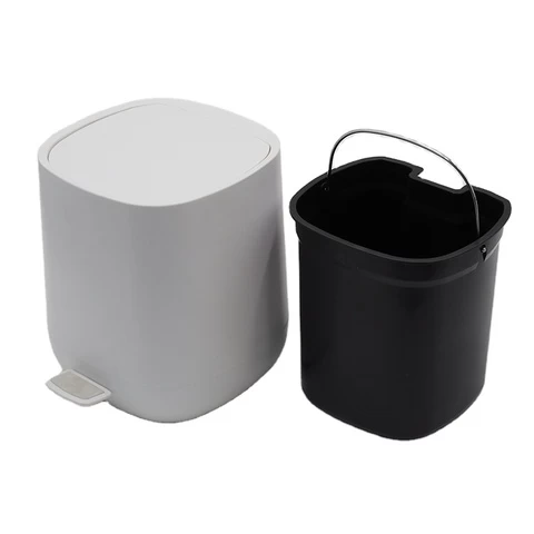 Commercial dust bin foot pedal garbage trash can kitchen plastic food waste bin