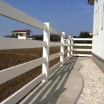 Competitive Price PVC Post and Rail Fence, 4 Rail Vinyl Horse Fence, Plastic PVC Ranch Fence