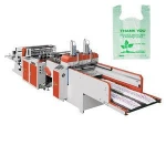 Corn starch based biodegradable manufacturer ldpe t shirt shopping plastic bag making forming machine price