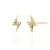 Import Costume jewelry 14k gold plated diamond mini lightning bolt stud earring girl gift from China