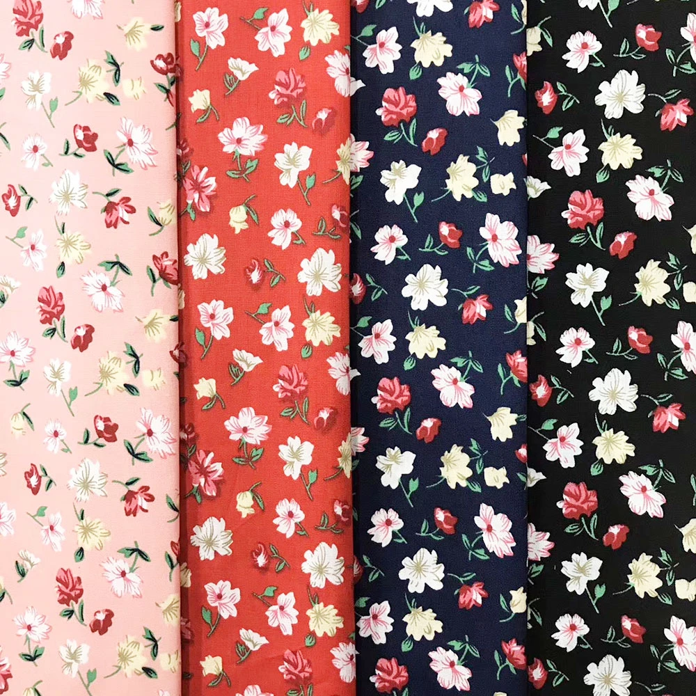 100% cotton poplin floral designs printed fabric for dress