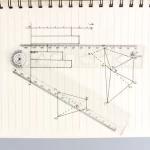 34cm Scale Drawing Ruler Artist Pantograph Folding Measure Ruler