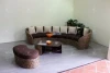 Curved Hand Woven Hyacinth Living Room Set for Indoor Use