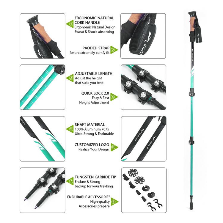 Buy Custom 3-section Telescopic Folding Aviation Aluminum 7075 Tracking ...