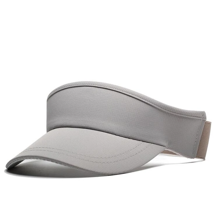 custom black grey light blue blank sun visor hats plain sports football visor cap tennis hat with elastic band for men and women