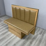 Custom Booth Seating Woody Leather Multicolored Benches Restaurant Sofa Chair