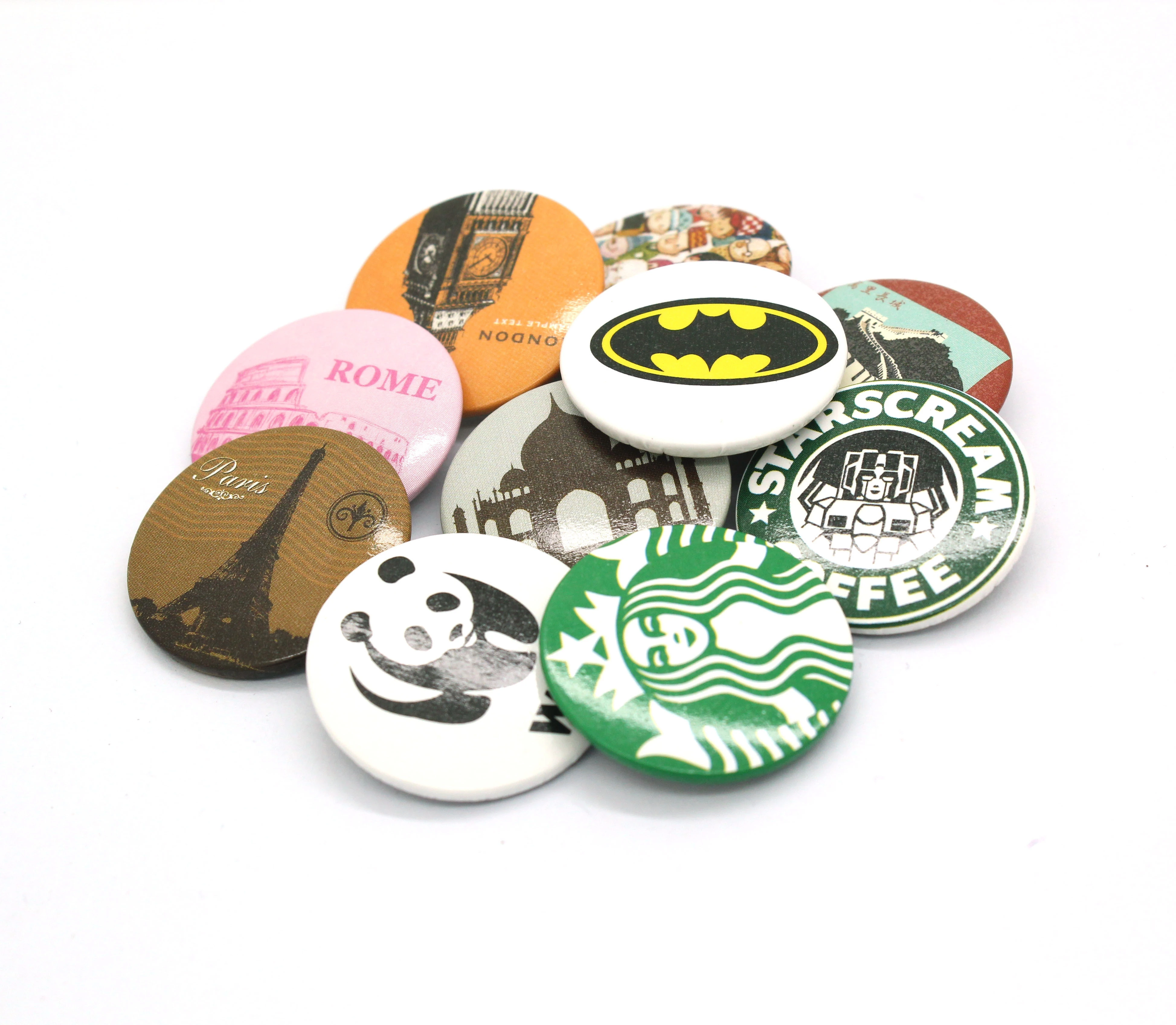 Custom Brand Name Fashion School Badges Button Pins Metal Badges For Clothes