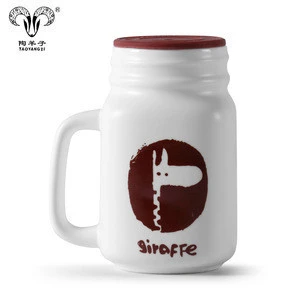 Custom ceramic Drinkware Type Elephant mug with straw