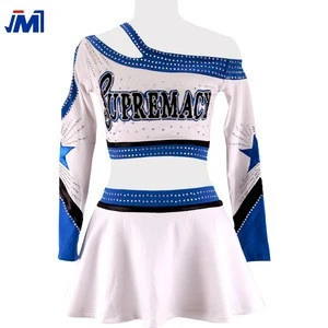 Custom cheerleading uniforms rhinestones sublimation cheerleader dresses cheer dance costumes for youth girls