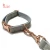 Custom Color Double Hooks Luxury Soft Leather and Nylon Dog Lead Leash and Collar Set with Golden Buckle