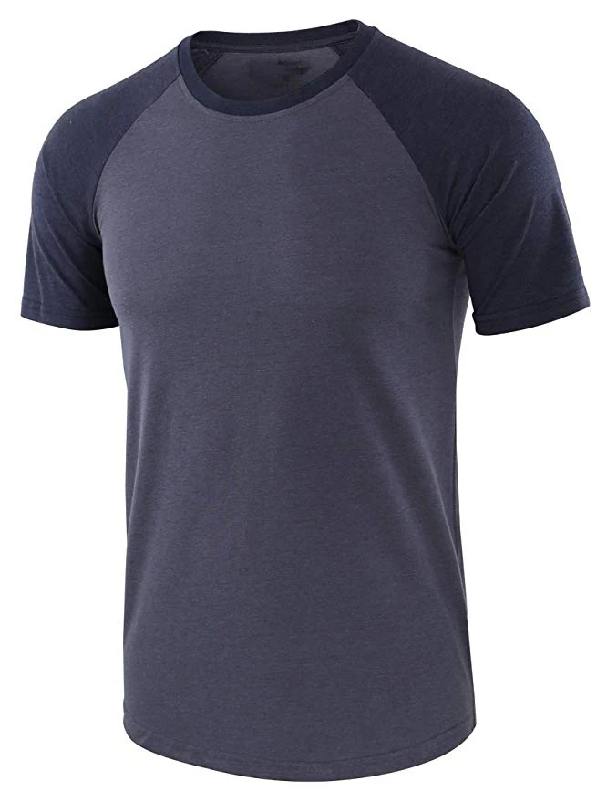 Custom Cotton Crew Neck Baseball Jersey Tee Shirt printing 100% cotton Two Tone short Sleeve men Raglan T Shirt