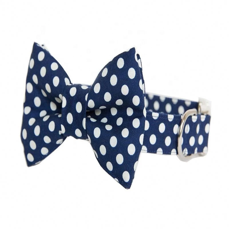 Custom dog collar with charm bow tie