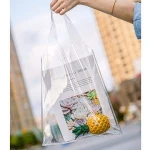 Custom Logo Printing  Pvc Transparent Tote Clear Shopping Bags With Handles,  Clear Shopping Bag,Pvc Tote Bags