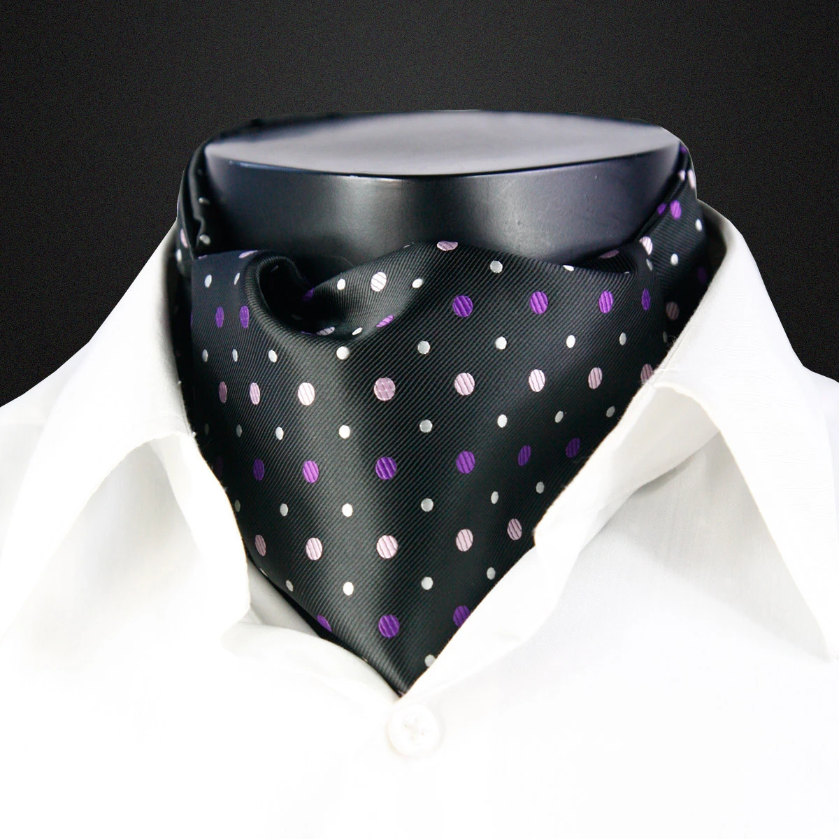 Custom made High Quality Men Cravats 100% polyester ascot scarf