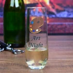 Custom Personalized Digitally Printed Stemless Champagne Flute Glasses