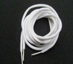 custom polyester purple shoe laces metal tip Custom metal aglet cotton waxed round shoelace